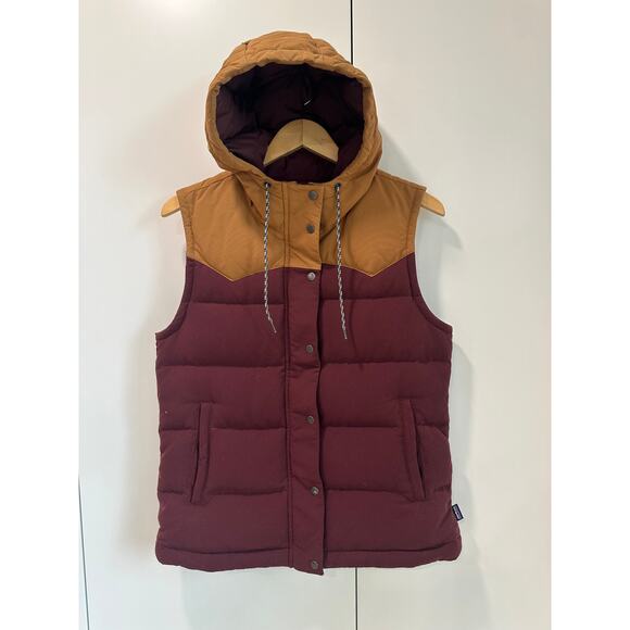 Patagonia Burgundy and Tan Puffer Vest - Picture 2 of 10